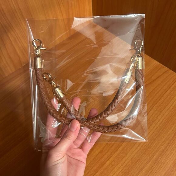 NWT 2Pcs PU Leather Shoulder Strap,Braided Leather Replacement Purse Straps Brow - Picture 4 of 9